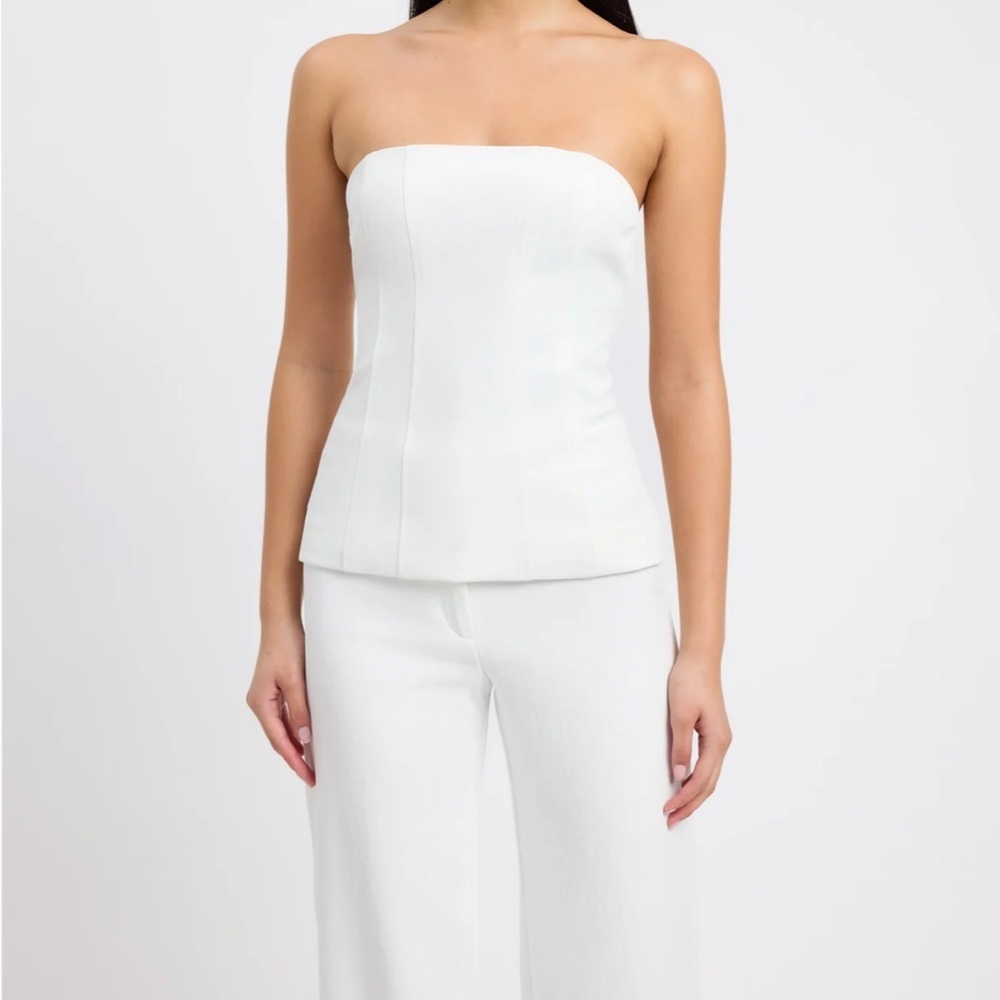 Kooks Elegant White Strapless Jumpsuit